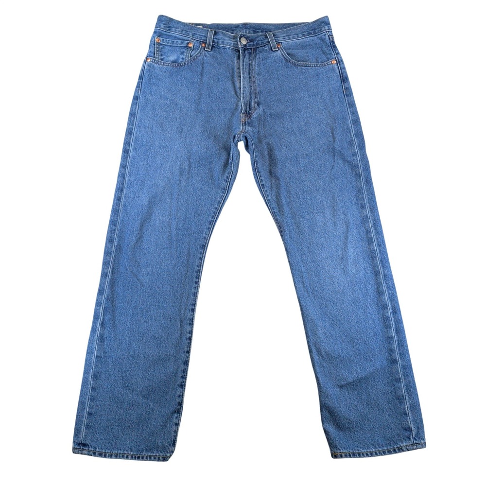 Levis Premium 551 Z Authentic Straight Jeans Mens 33x30 Blue Medium Wash‎ Hemp